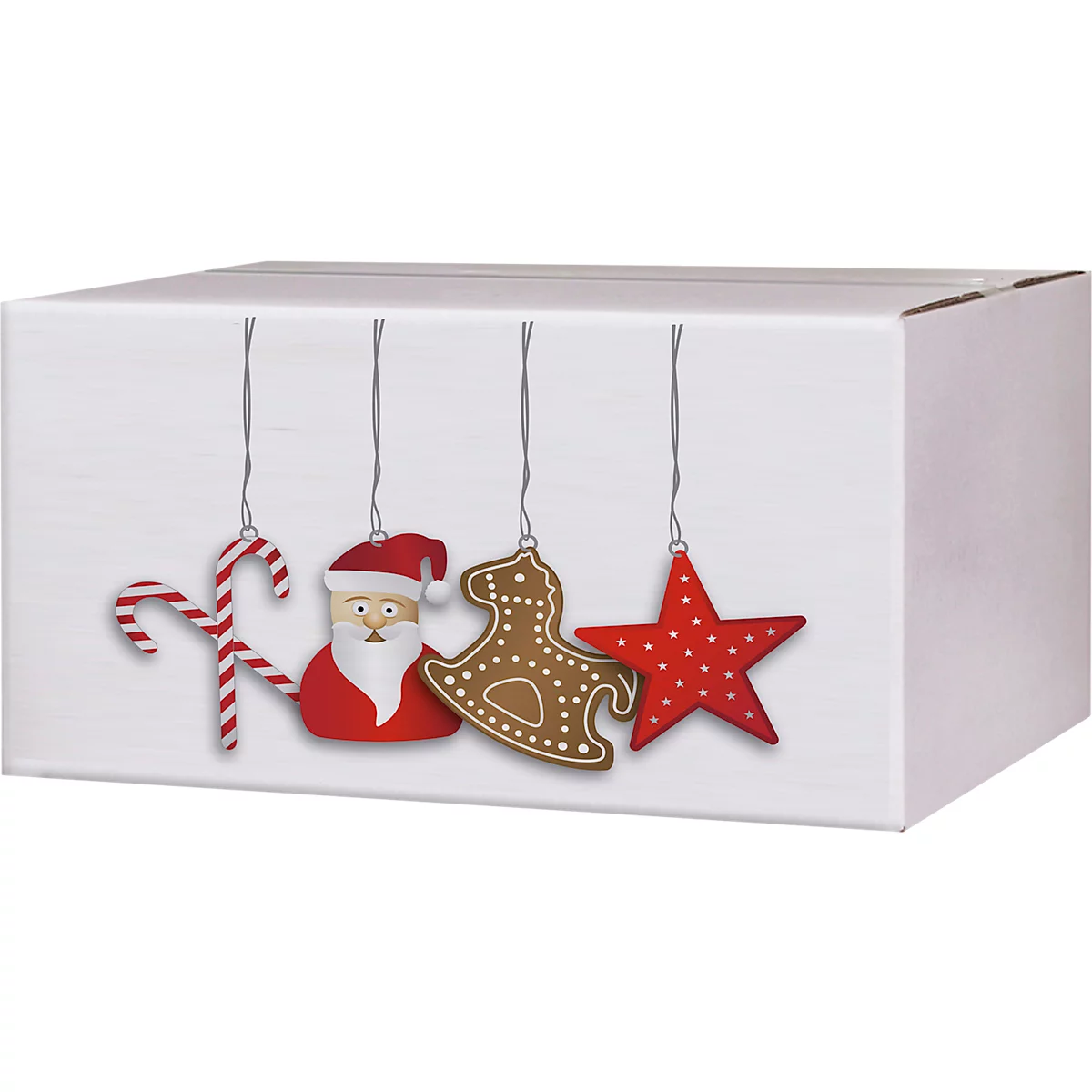 Verzenddozen Kerstman - L 306 x B 221 x H 150 mm - wit en bruin - 20 stuks