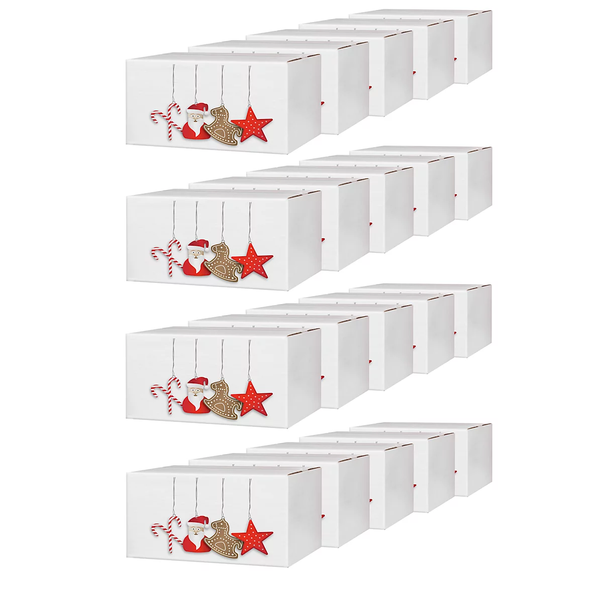 Verzenddozen Kerstman - L 306 x B 221 x H 150 mm - wit en bruin - 20 stuks
