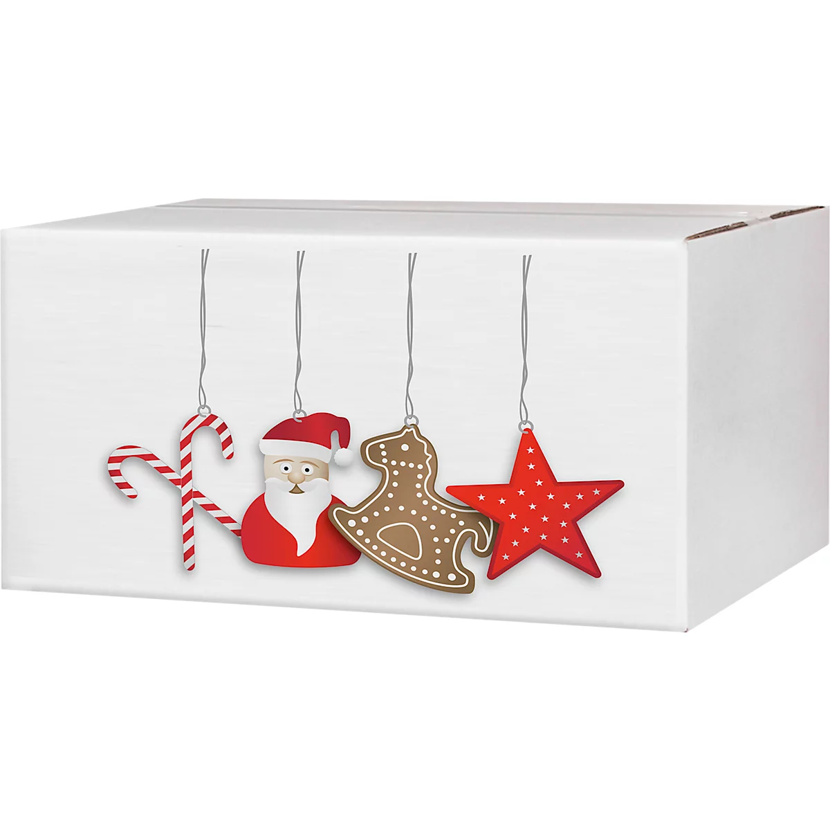 Verzenddozen Kerstman - L 406 x B 306 x H 210 mm - wit en bruin - 20 stuks
