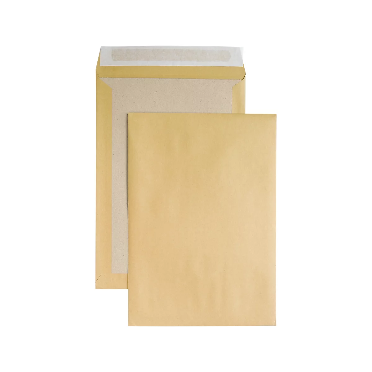 Verzendenvelop, B4, kartonnen achterkant en kleefsluiting, zonder venster, bruin, 125 st.