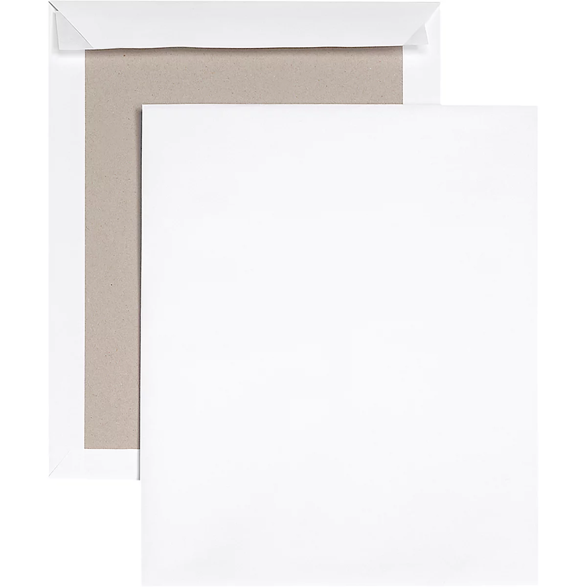 Verzendenvelop, C4, kartonnen achterkant en kleefsluiting, zonder venster, wit, 125 st.