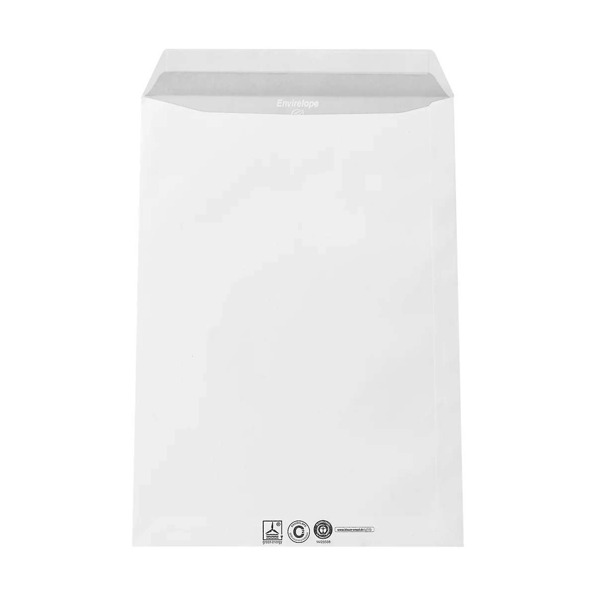 Verzendenvelop, C4, met zelfklevende sluiting, zonder venster, helderwit, gerecycled papier, 250 stuks