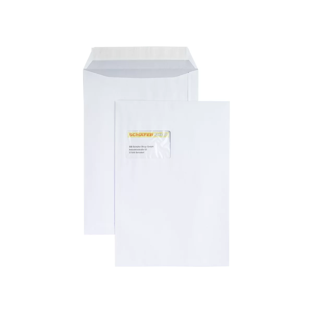 Verzendenveloppen, C4, met venster, klevend, 10 stuks