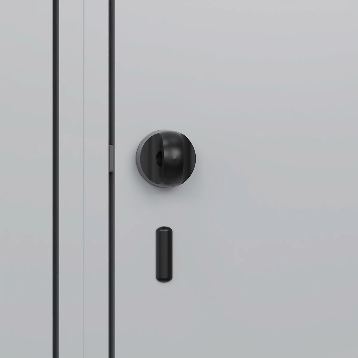 Vestiaire C+P Evolo Plus, 2 compartiments, largeur 300 mm, avec pieds, verrou rotatif de sécurité, L 600 x P 500 x H 1950 mm, gris clair/gris clair