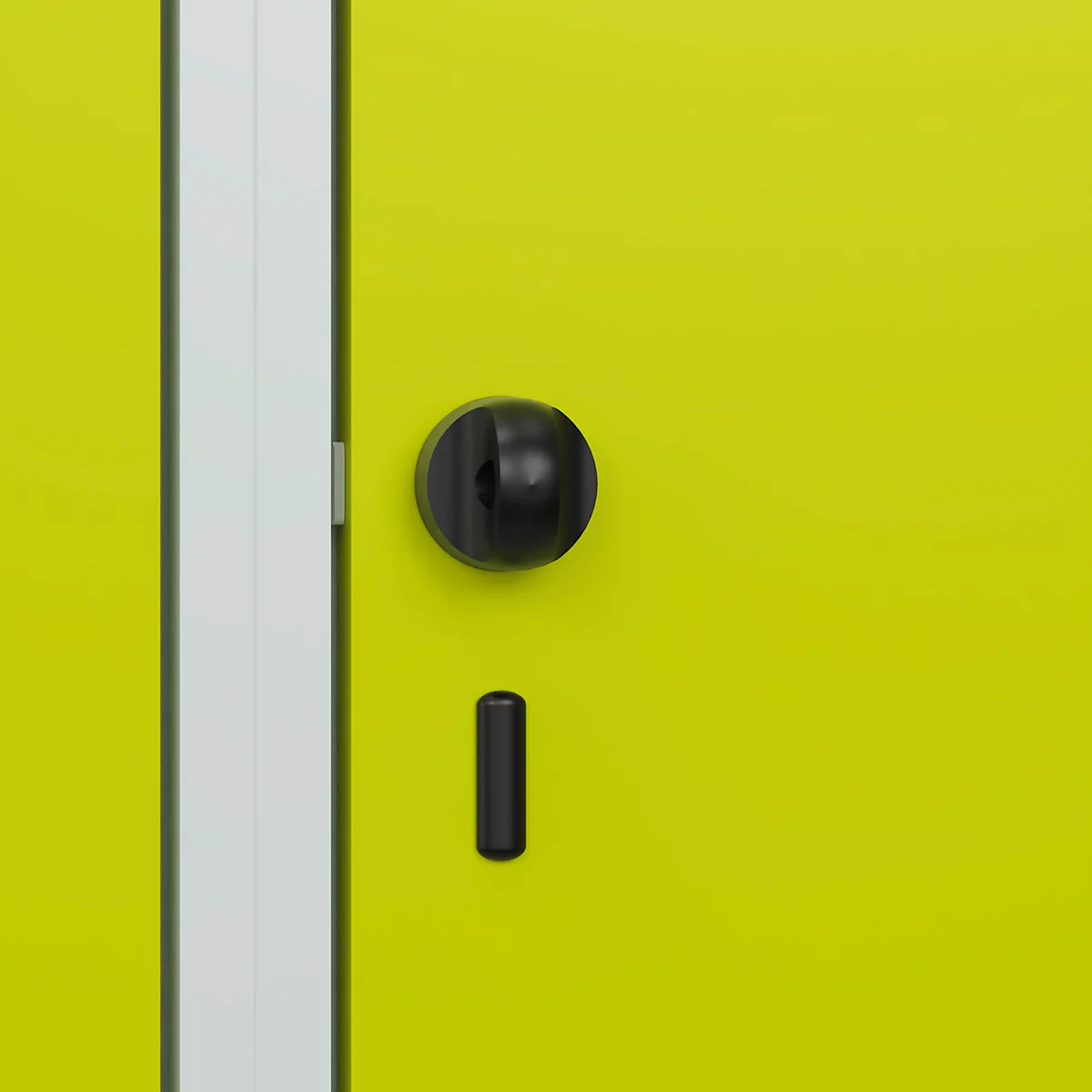 Vestiaire C+P Evolo Plus, 2 compartiments, largeur des compartiments 400 mm, avec socle, charnières à droite, L 800 x P 500 x H 1950 mm, verrou tournant, gris clair/vert clown