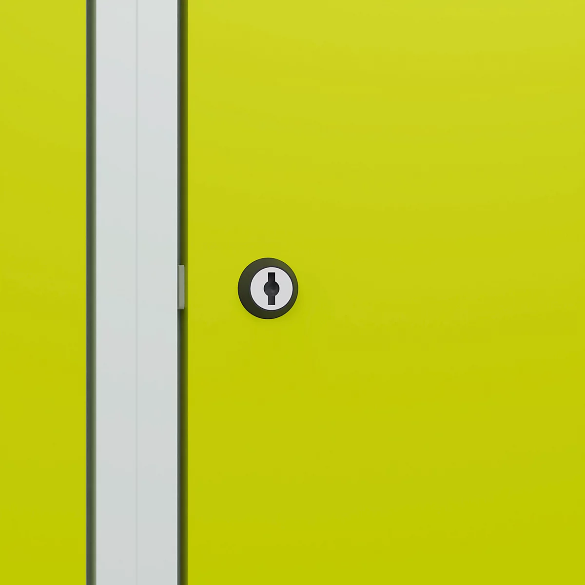 Vestiaire C+P Evolo Plus, 3 compartiments, charnières à droite, serrure à cylindre, L 900 x P 500 x H 1850 mm, gris clair/vert clown