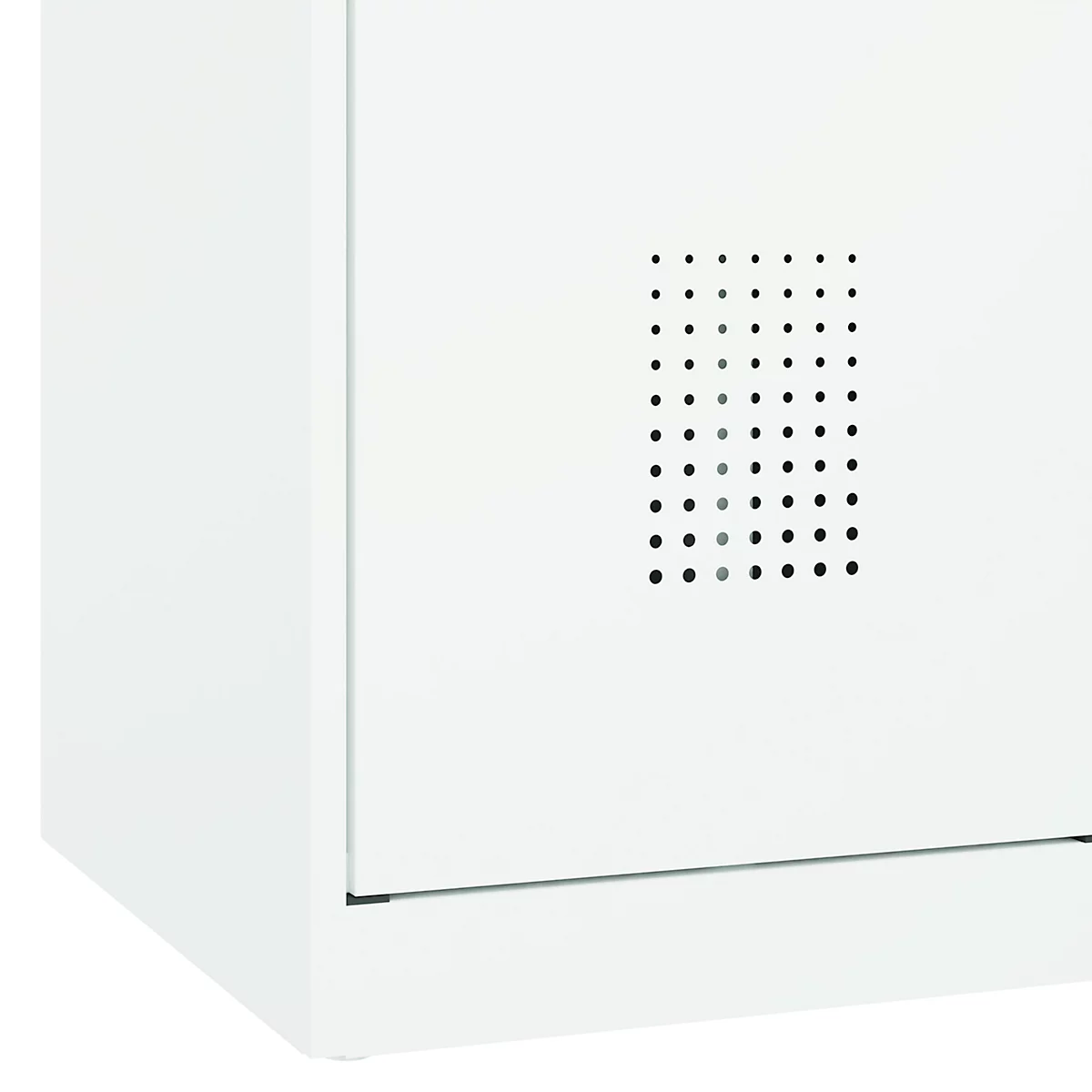 Vestiaire C+P Evolo Plus, 3 compartiments, largeur 400 mm, fermeture rotative, butée soft, L 1.200 x P 500 x H 1.850 m, blanc trafic/blanc trafic
