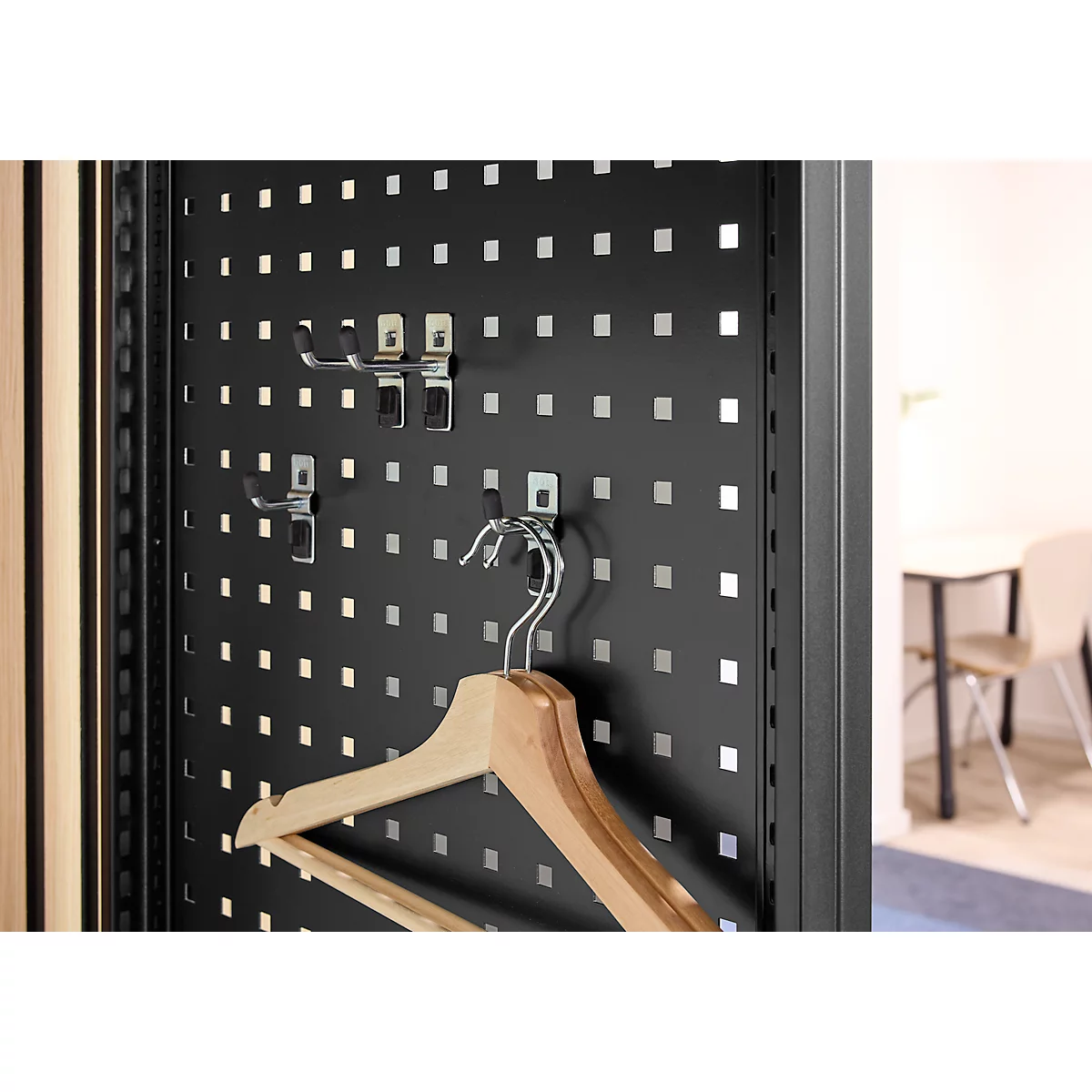 Vestiaire ORDO Flex - rayonnage emboîtable - acier - modulaire - l. 1060 x P 535 x H 2000 mm - charge admissible 1200 kg - noir profond RAL 9005