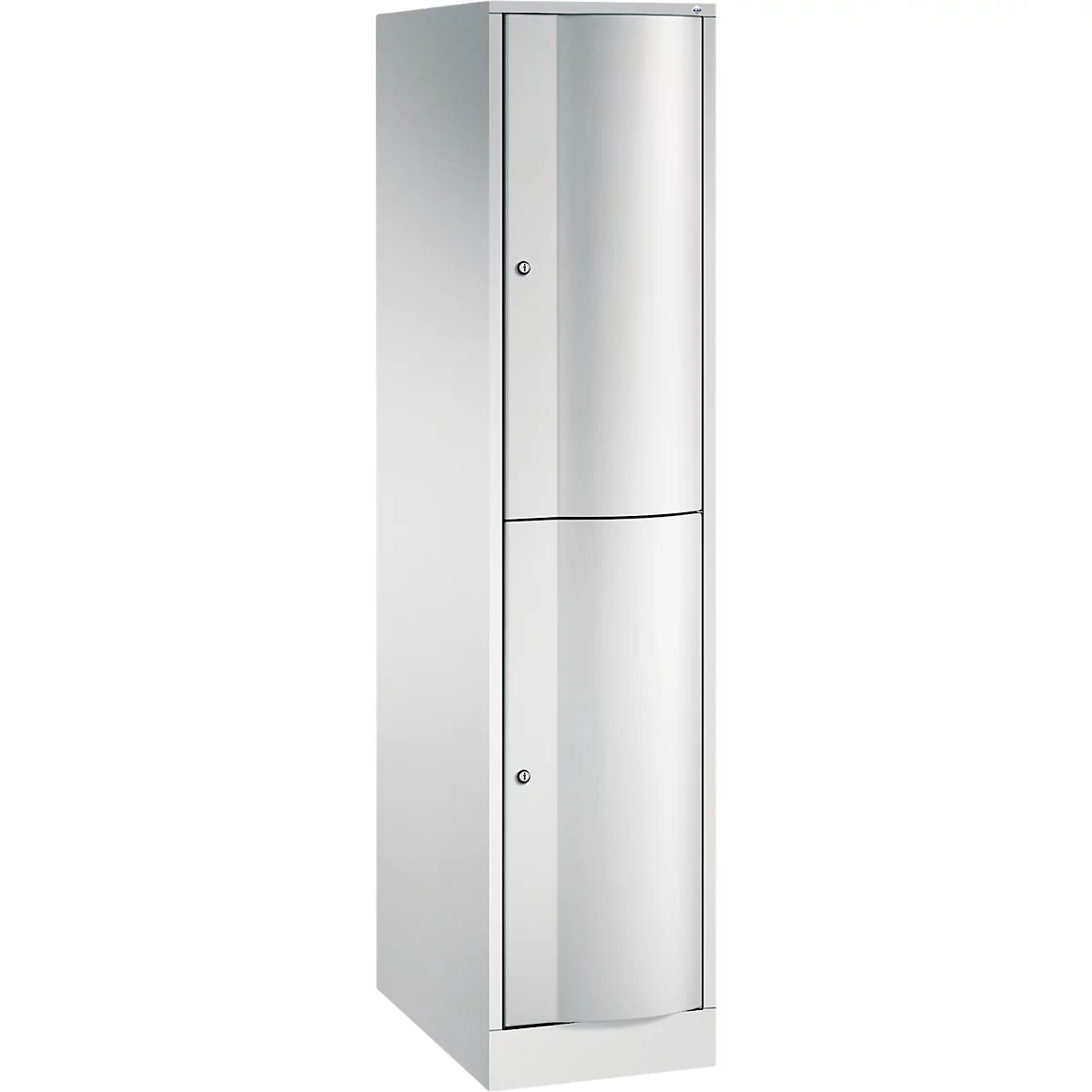 Vestiaire Resisto de C+P, 1 compartiment, 2 casiers, L 396 x P 640 x H 1950 mm, gris clair/bleu clair