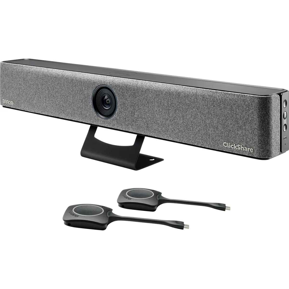 Videobar Barco ClickShare Bar Pro, voor middelgrote ruimtes, 3840 x 2160 px, 2 x 10 W, USB/LAN/WLAN, met 2 ClickShare-knoppen, zwart
