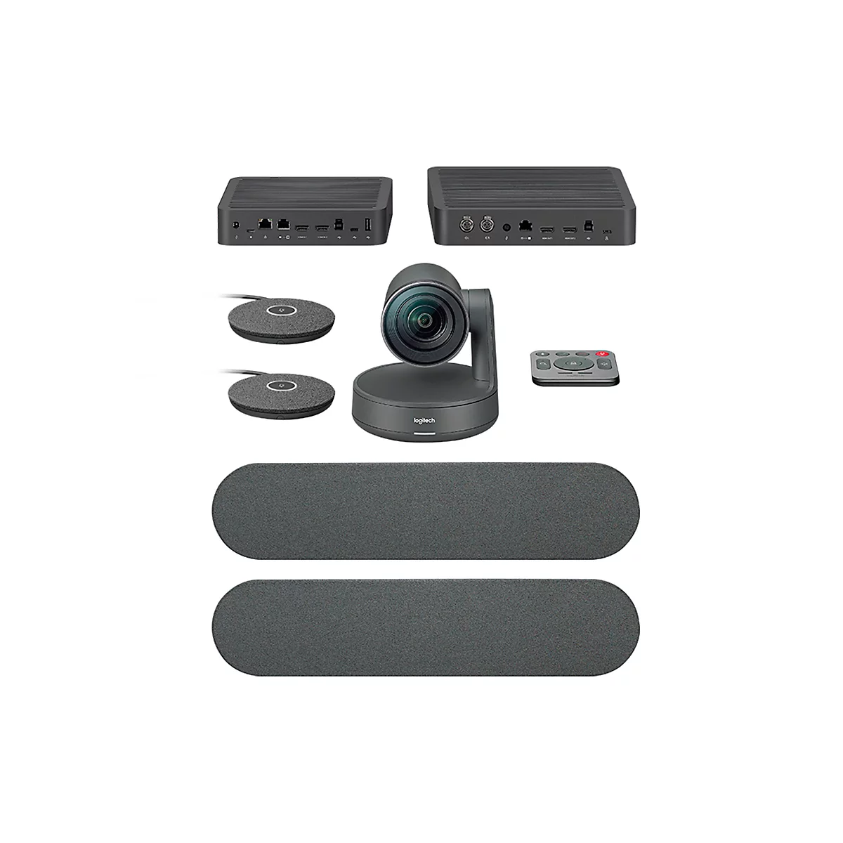 Videokonferenzen Set Logitech® Rally Plus, für bis zu 46 Teilnehmer, Webcam mit Schwenk-/Neige-/Zoomfunktion, Mikrofon