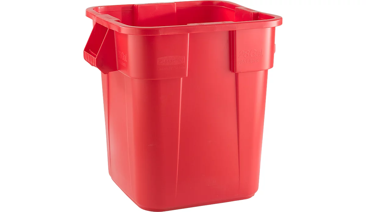 Vierkant afvalbak Brute Rubbermaid, 105 liter, 550 mm, rood