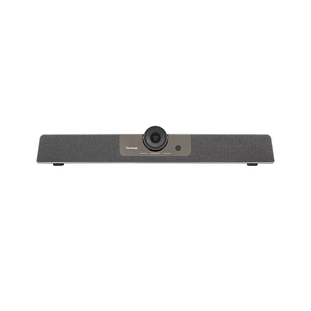 Projecteur gris avec objectif et logo ViewSonic. Deux pieds noirs en bas.