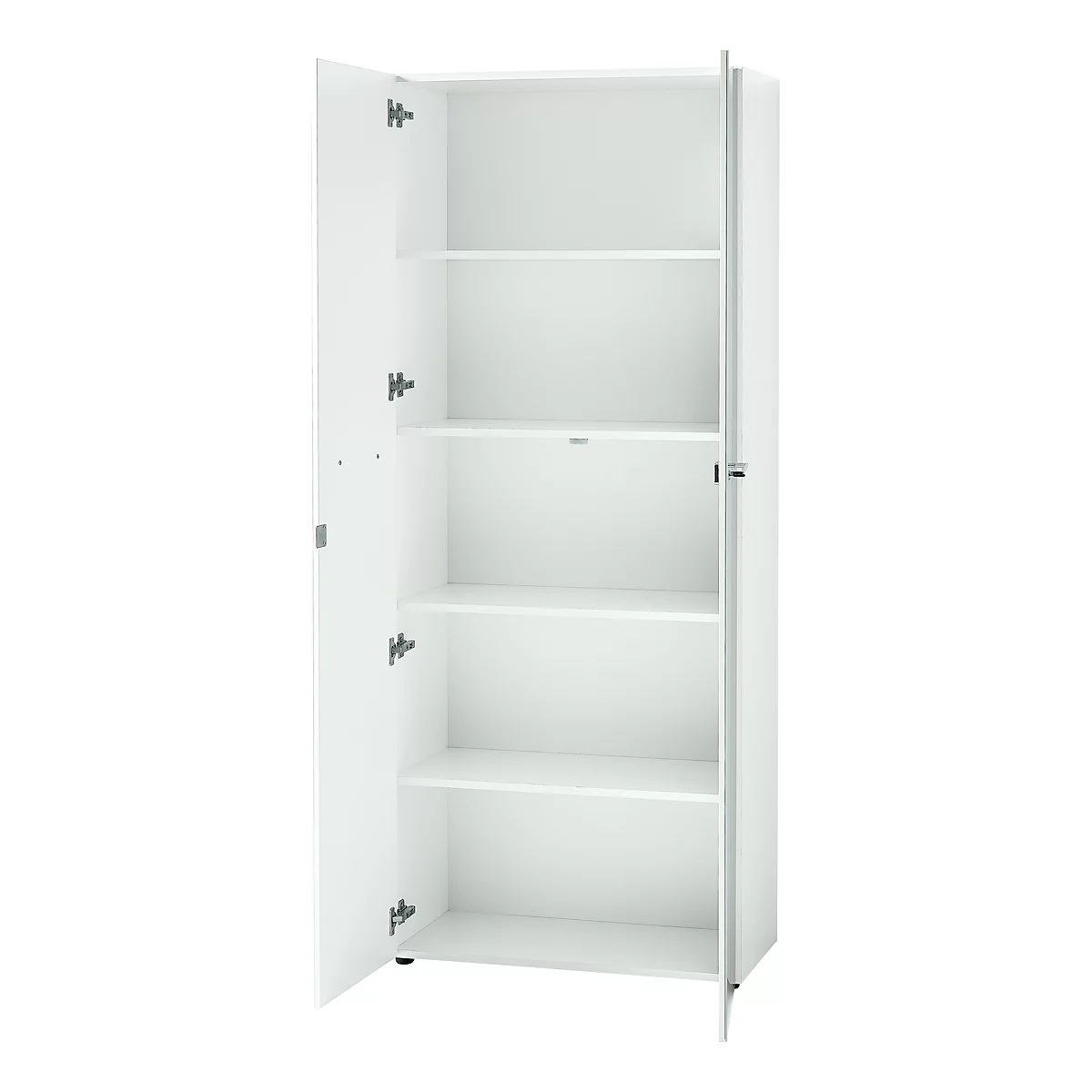 Vijlkast MONTERIA, glasfront, afsluitbaar, 5 OH, B 800 x D 370 x H 1960 mm, wit