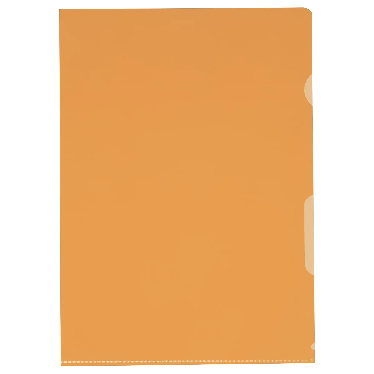 Orange file folder with transparent tabs.