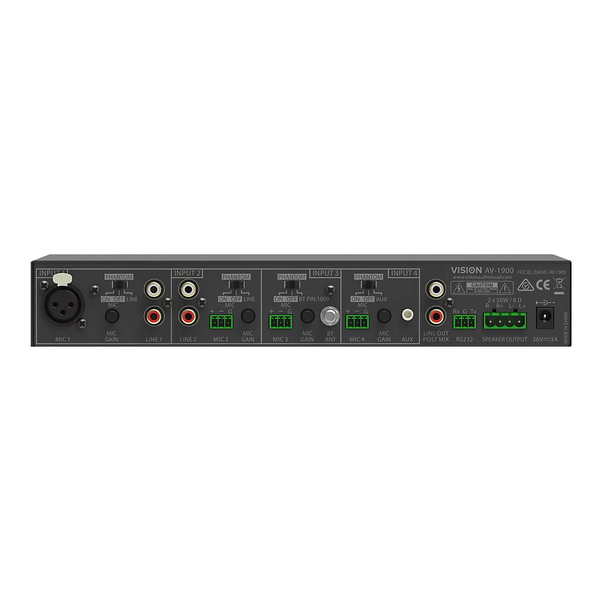 Vision AV-1900+SP-1800 - Lautsprecher - für PA-System - Bluetooth - 50 Watt - dreiweg