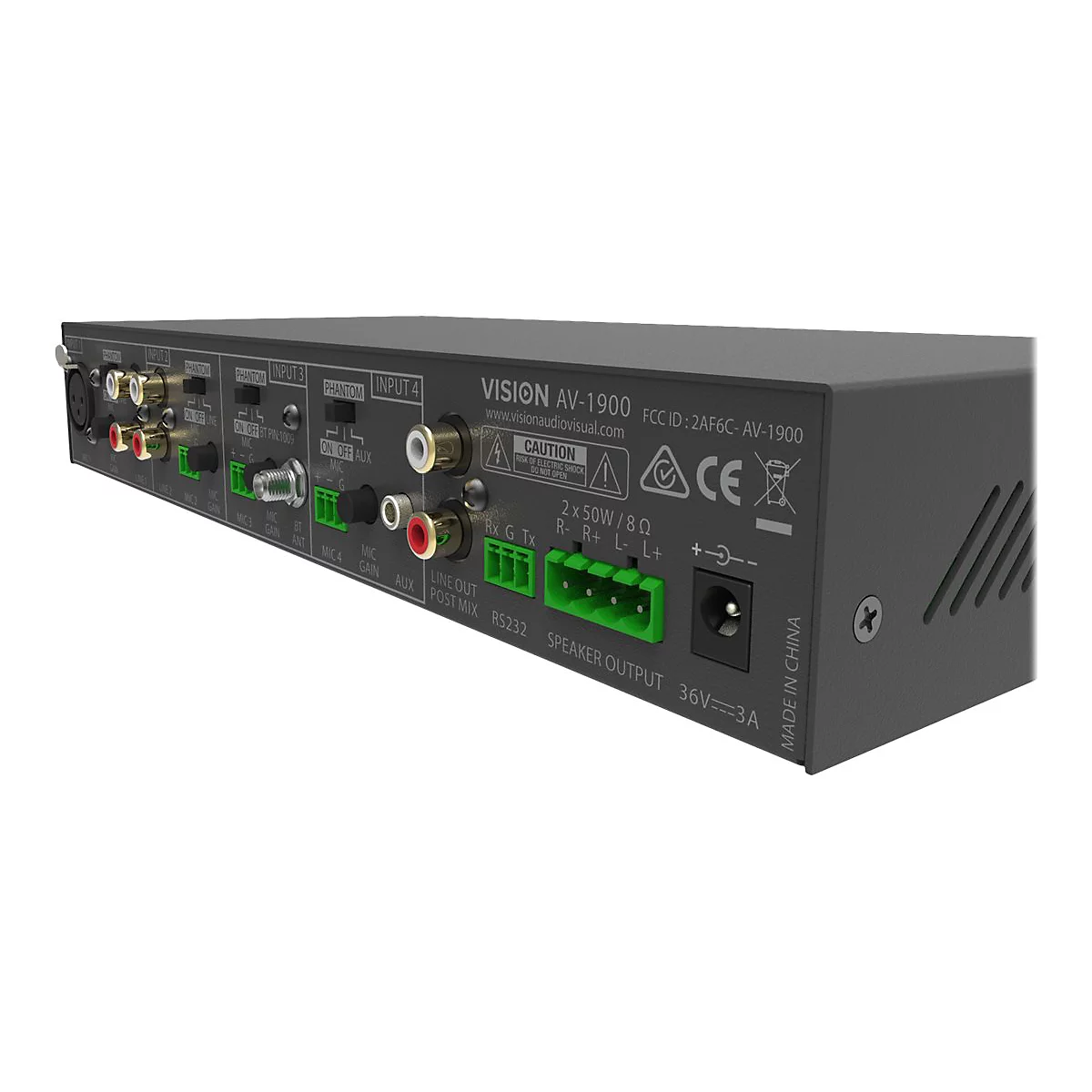 Vision AV-1900+SP-1800 - Lautsprecher - für PA-System - Bluetooth - 50 Watt - dreiweg