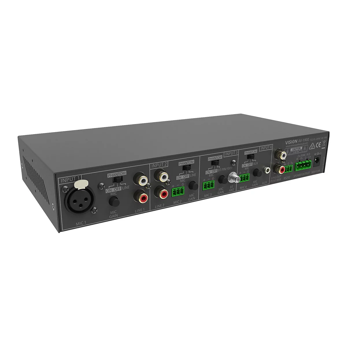 Vision AV-1900+SP-1800 - Lautsprecher - für PA-System - Bluetooth - 50 Watt - dreiweg