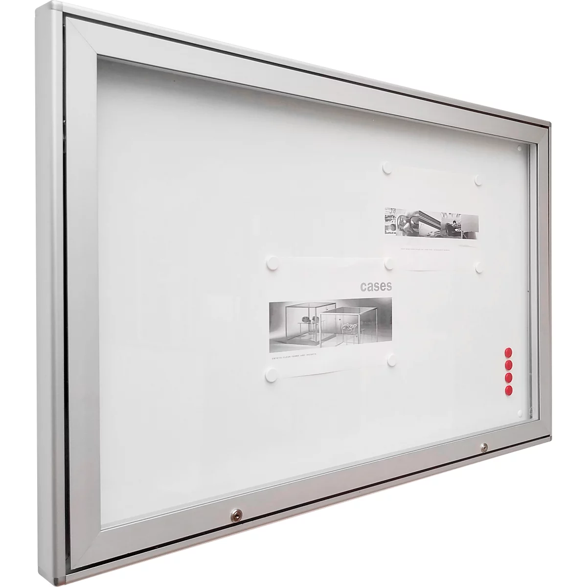 Vitrine d'affichage MEDIA AR - pour l'extérieur - l. 1010 x H 710 mm - 12 x DIN A4 - verre de sécurité trempé - porte battante