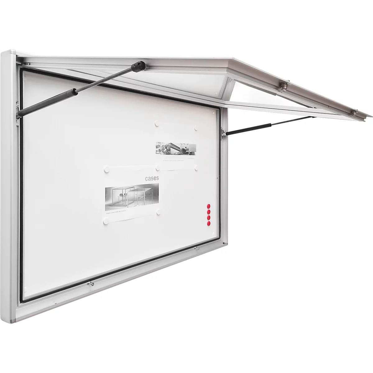 Vitrine d'affichage MEDIA AR - pour l'extérieur - l. 1010 x H 710 mm - 12 x DIN A4 - verre de sécurité trempé - porte battante