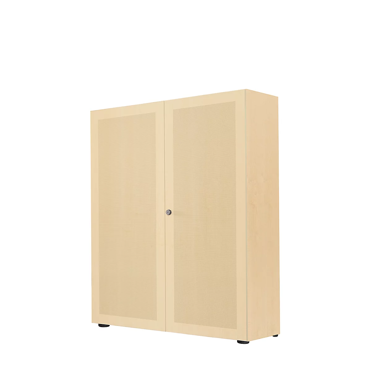 Vleugeldeurkast, 2-deurs, akoestische wand, 1000 x 1930 mm, 5 ordnerhoogten, esdoornpatroon