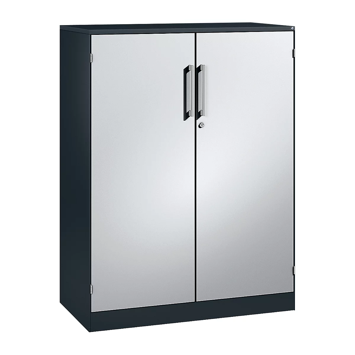 Vleugeldeurkast ASISTO C 3000, 3 ordnerhoogten, B 1000 mm, antraciet/aluminium zilver