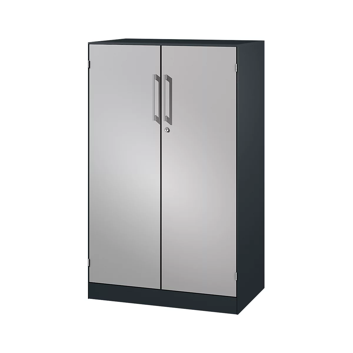 Vleugeldeurkast ASISTO C 3000, 3 ordnerhoogten, B 800 mm, antraciet/aluminium zilver