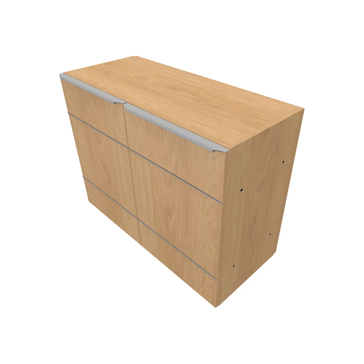 Vleugeldeurkast QUANDOS BOX, 2 ordnerhoogten, B 1000 x D 440 x H 748 mm, eiken masonic