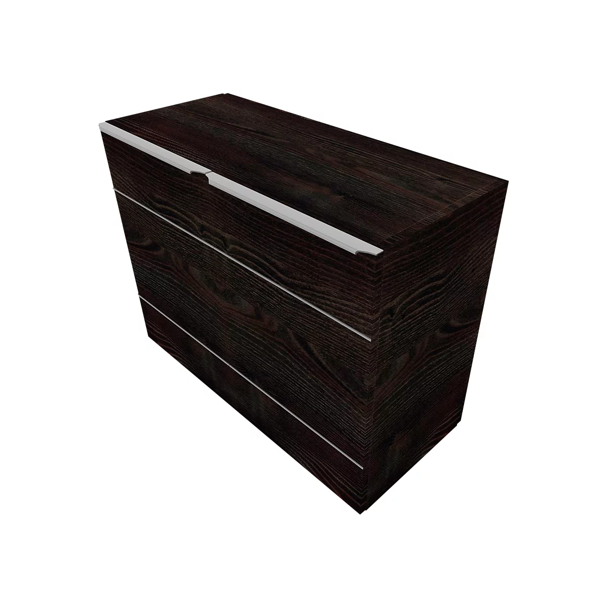 Vleugeldeurkast QUANDOS BOX, 2 ordnerhoogten, B 800 x D 440 x H 748 mm, moeraseik