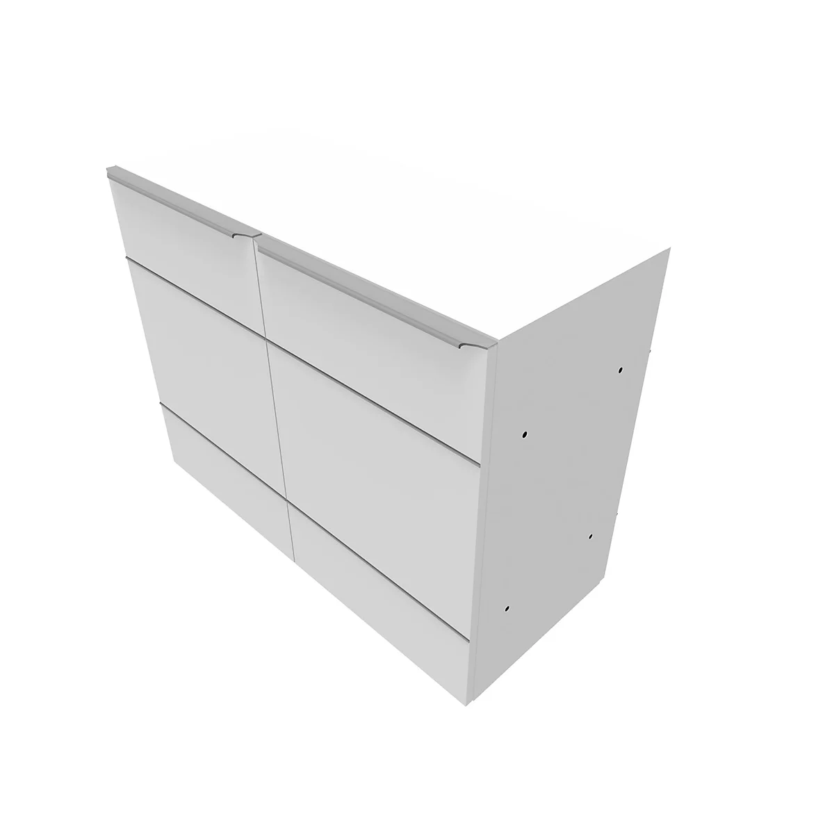Vleugeldeurkast QUANDOS BOX, 2 ordnerhoogten, B 800 x D 440 x H 748 mm, wit