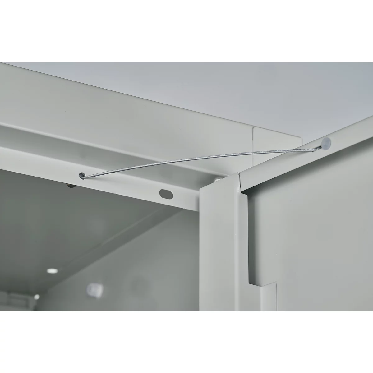 Vleugeldeurkast - staal - B 800 x D 400 x H 1935 mm - 5 HC - 4 legborden - afsluitbaar - lichtgrijs RAL 7035 - ons merk Schäfer Shop Pure