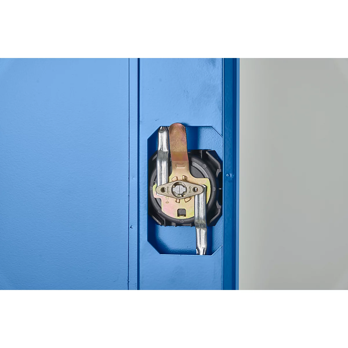 Vleugeldeurkast - staal - B 916 x D 422 x H 1950 mm - 5 OH - 4 legborden - afsluitbaar - lichtgrijs RAL 7035/gentiaanblauw RAL 5010
