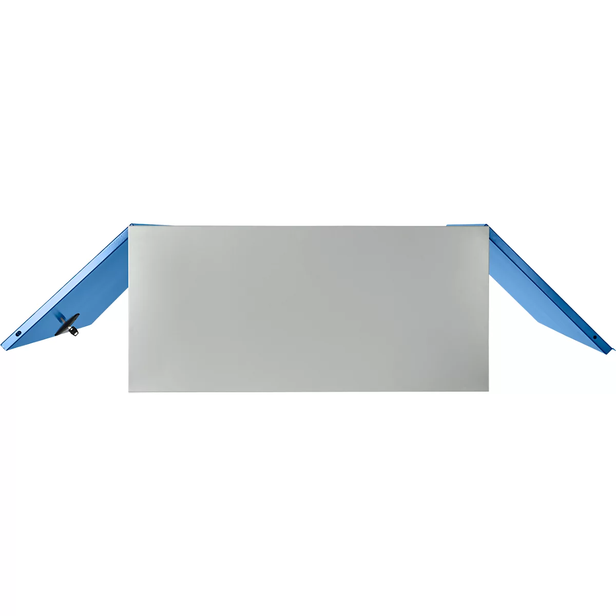 Vleugeldeurkast - staal - B 916 x D 422 x H 1950 mm - 5 OH - 4 legborden - afsluitbaar - lichtgrijs RAL 7035/gentiaanblauw RAL 5010