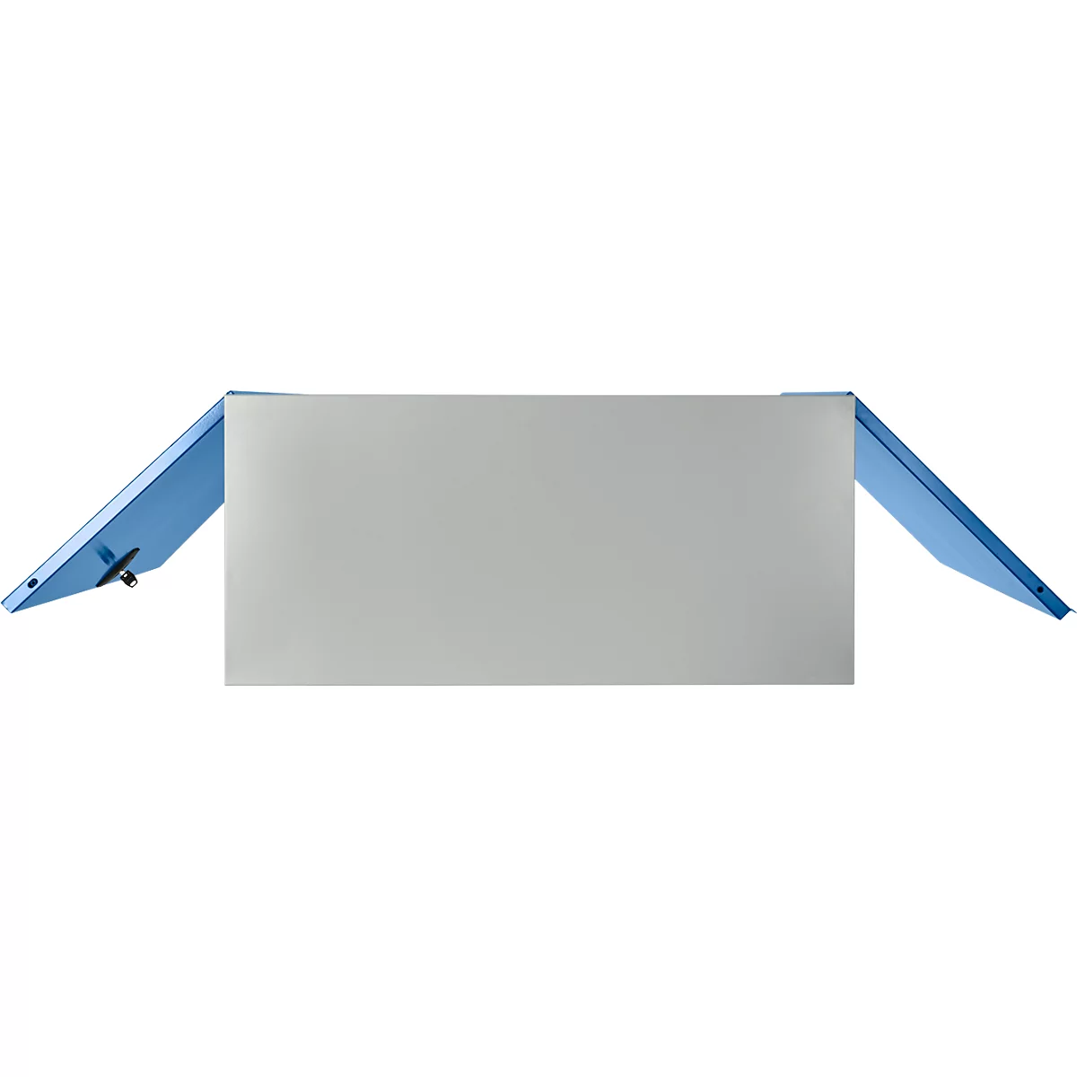 Vleugeldeurkast - staal - B 916 x D 422 x H 1950 mm - 5 OH - 4 legborden - afsluitbaar - lichtgrijs RAL 7035