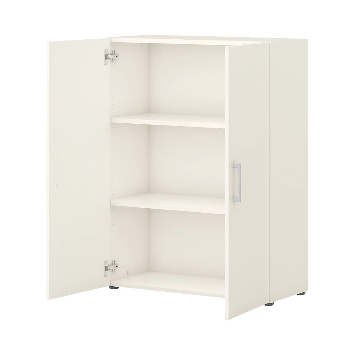 Vleugeldeurkast TEMPIO - van hout - 3 OH - B 800 x D 340 x H 1070 mm - wit/wit