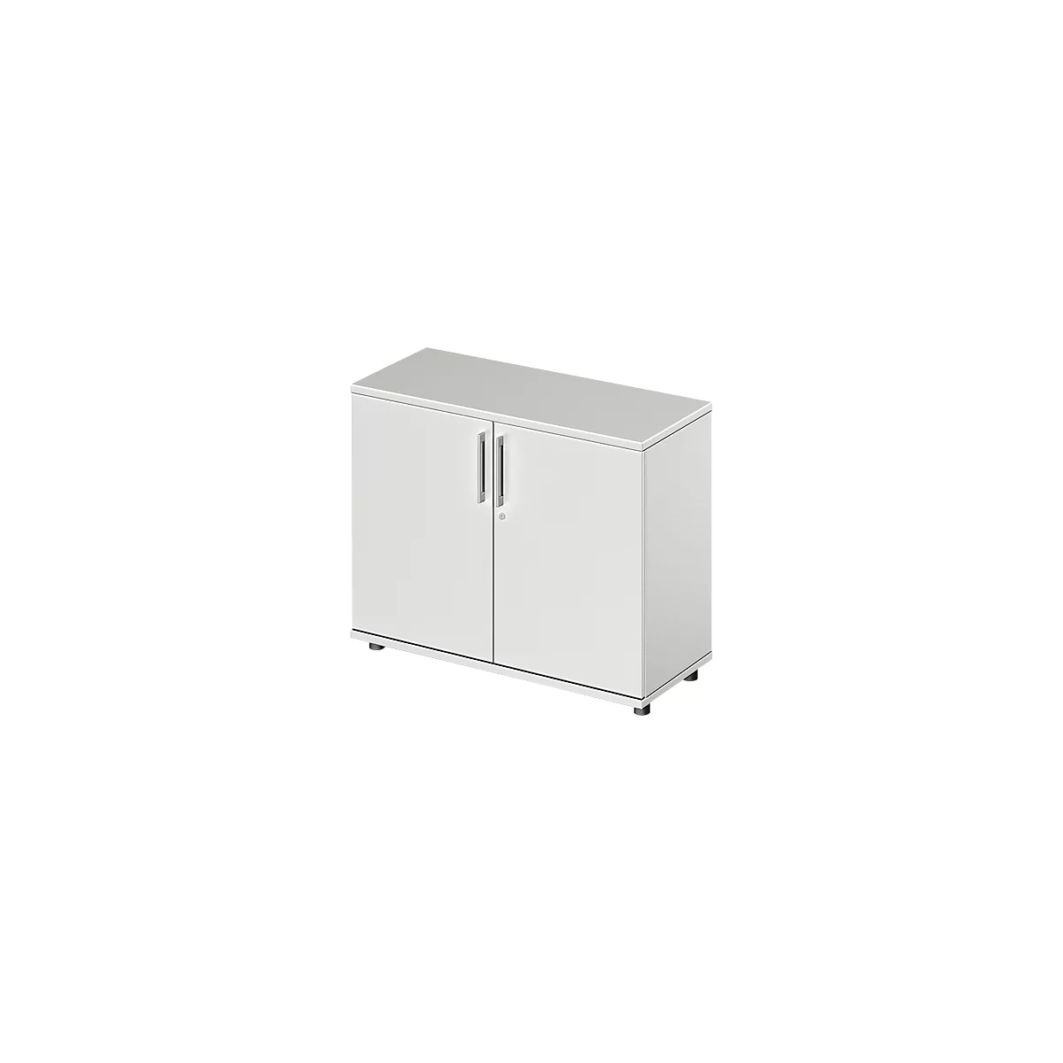 Vleugeldeurkast TETRIS WOOD - B 1000 x D 421 x H 800 mm - 2 OH - hoogte inclusief glijders - lichtgrijs - ons merk Schäfer Shop Genius