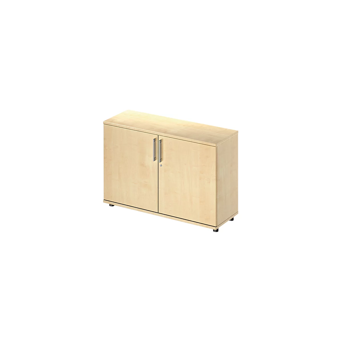 Vleugeldeurkast TETRIS WOOD - B 1200 x D 421 x H 800 mm - 2 OH - hoogte inclusief glijders - ahorn decor - ons merk Schäfer Shop Genius
