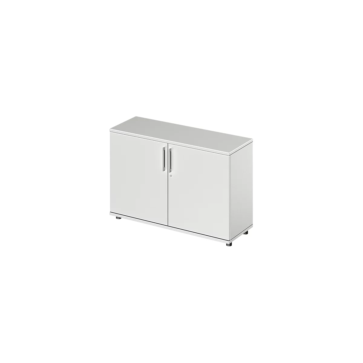 Vleugeldeurkast TETRIS WOOD - B 1200 x D 421 x H 800 mm - 2 OH - hoogte inclusief glijders - lichtgrijs - ons merk Schäfer Shop Genius
