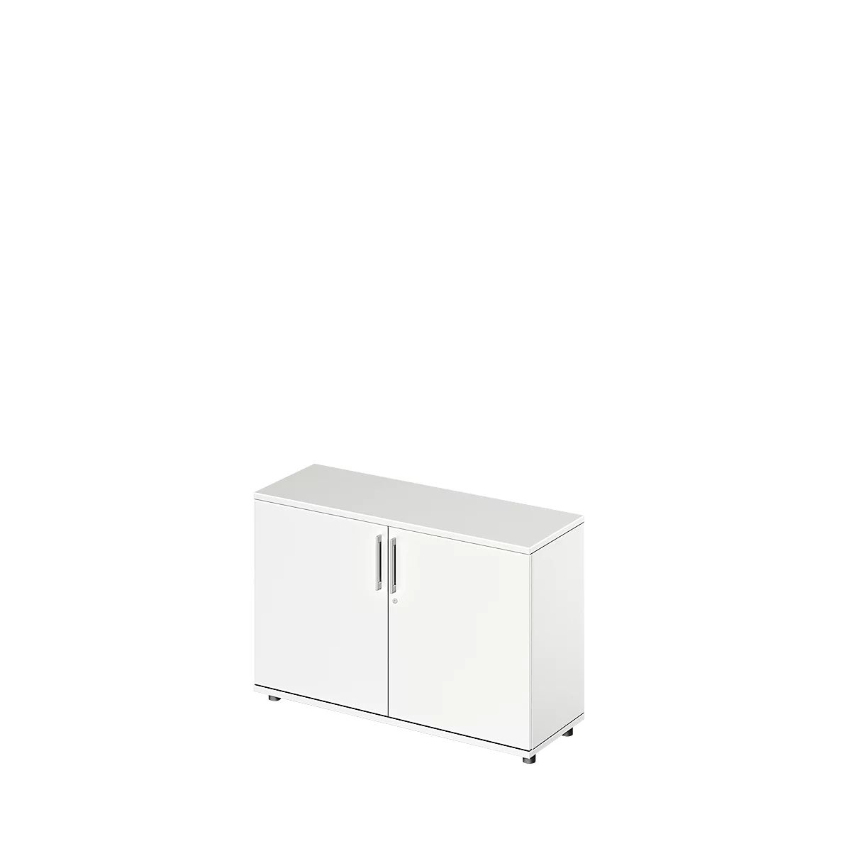 Vleugeldeurkast TETRIS WOOD - B 1200 x D 421 x H 800 mm - 2 OH - hoogte inclusief glijders - wit - ons merk Schäfer Shop Genius