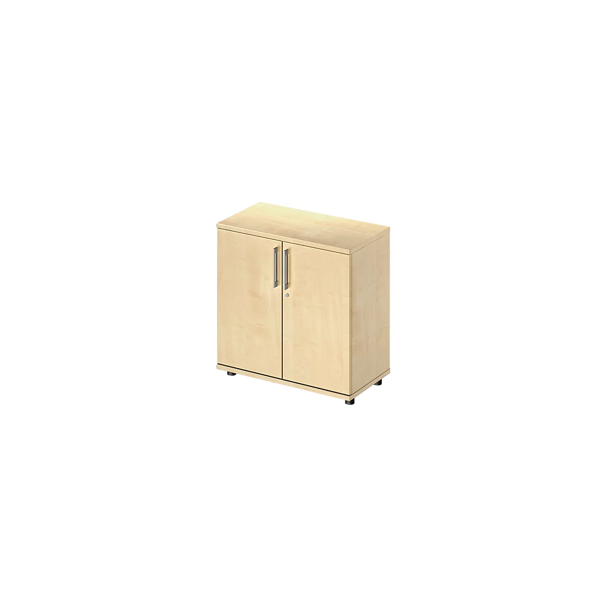 Vleugeldeurkast TETRIS WOOD - B 800 x D 421 x H 800 mm - 2 OH - hoogte inclusief glijders - ahorn decor - ons merk Schäfer Shop Genius