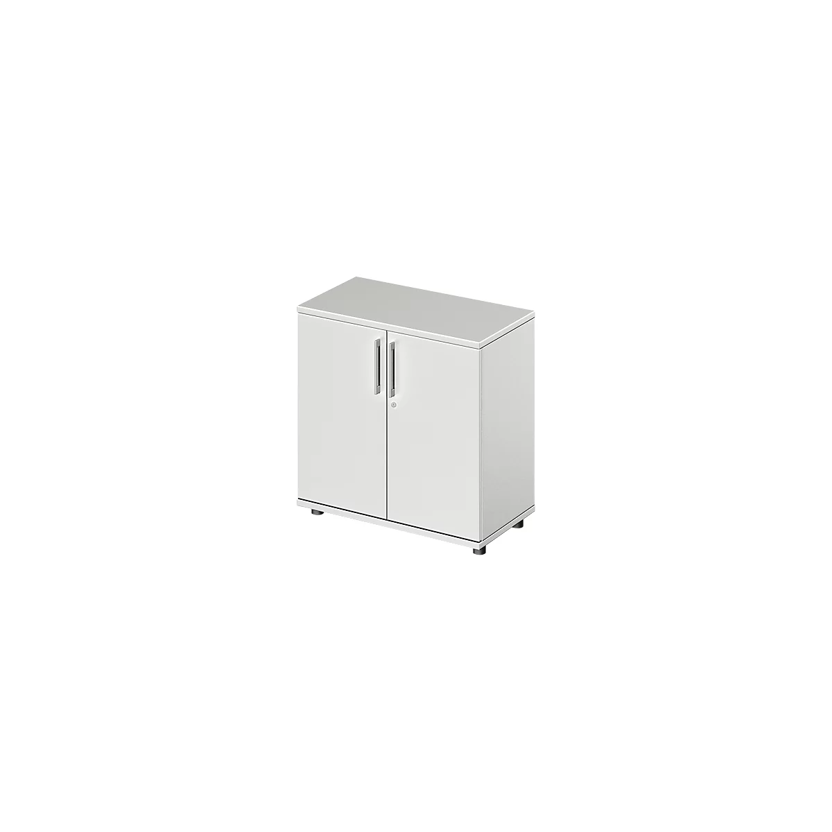 Vleugeldeurkast TETRIS WOOD - B 800 x D 421 x H 800 mm - 2 OH - hoogte inclusief glijders - lichtgrijs - ons merk Schäfer Shop Genius