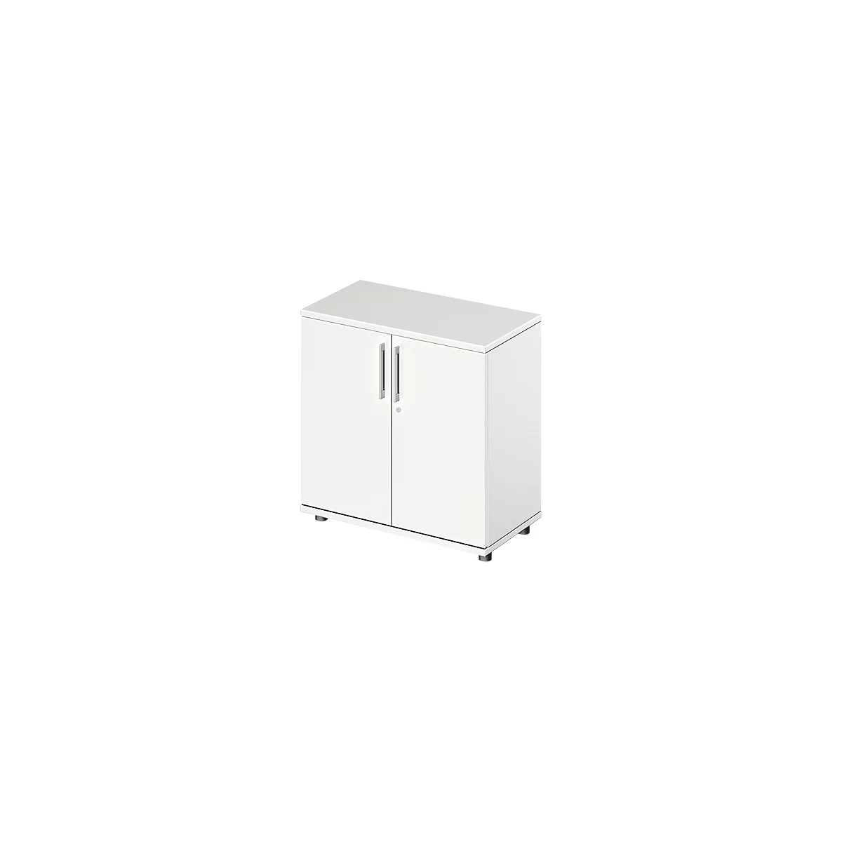 Vleugeldeurkast TETRIS WOOD - B 800 x D 421 x H 800 mm - 2 OH - hoogte inclusief glijders - wit- ons merk Schäfer Shop Genius