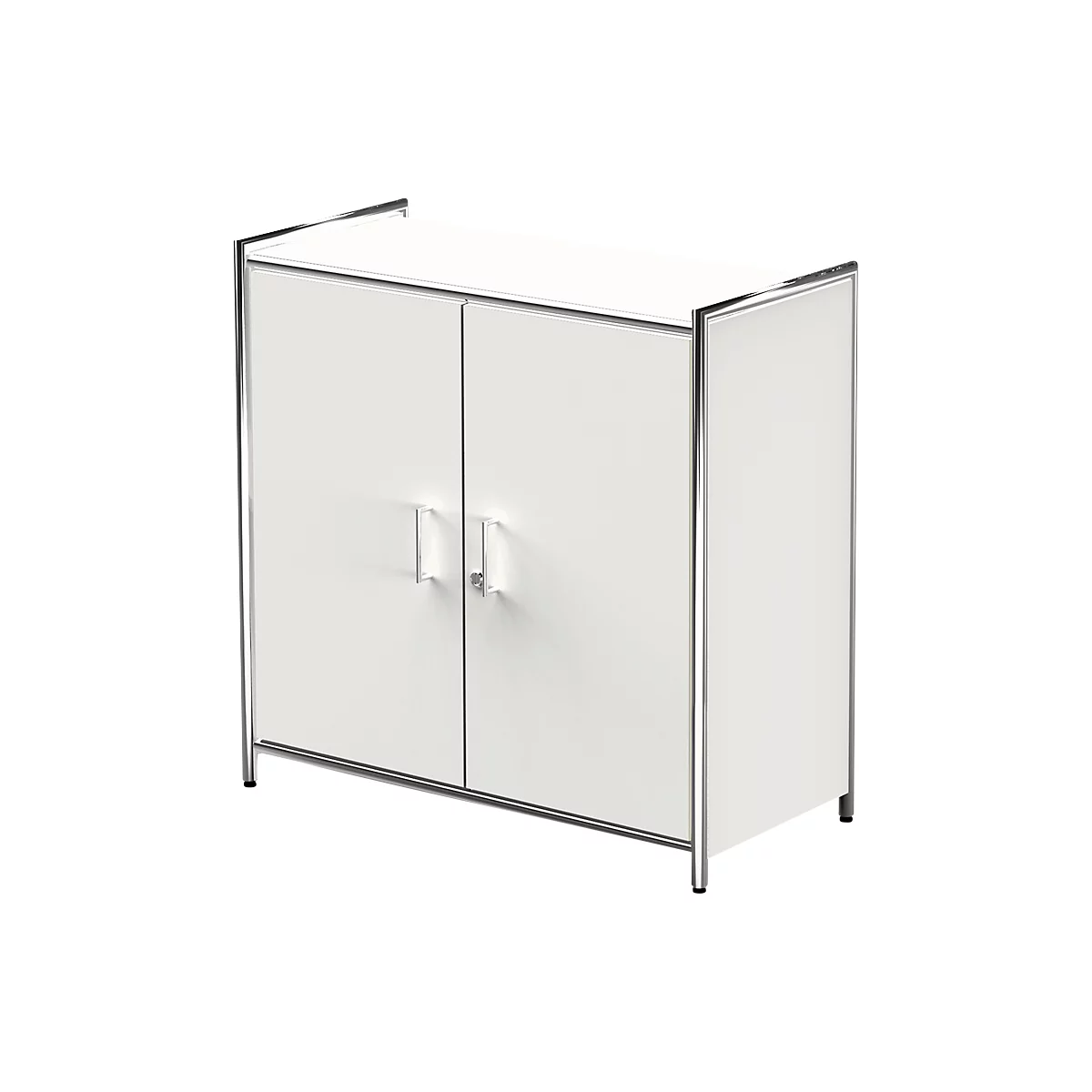 Vleugeldeurkast Toledo, met zicht-achterwand, afsluitbaar, 2 ordnerhoogten, B 800 x D 380 x H 780 mm, wit