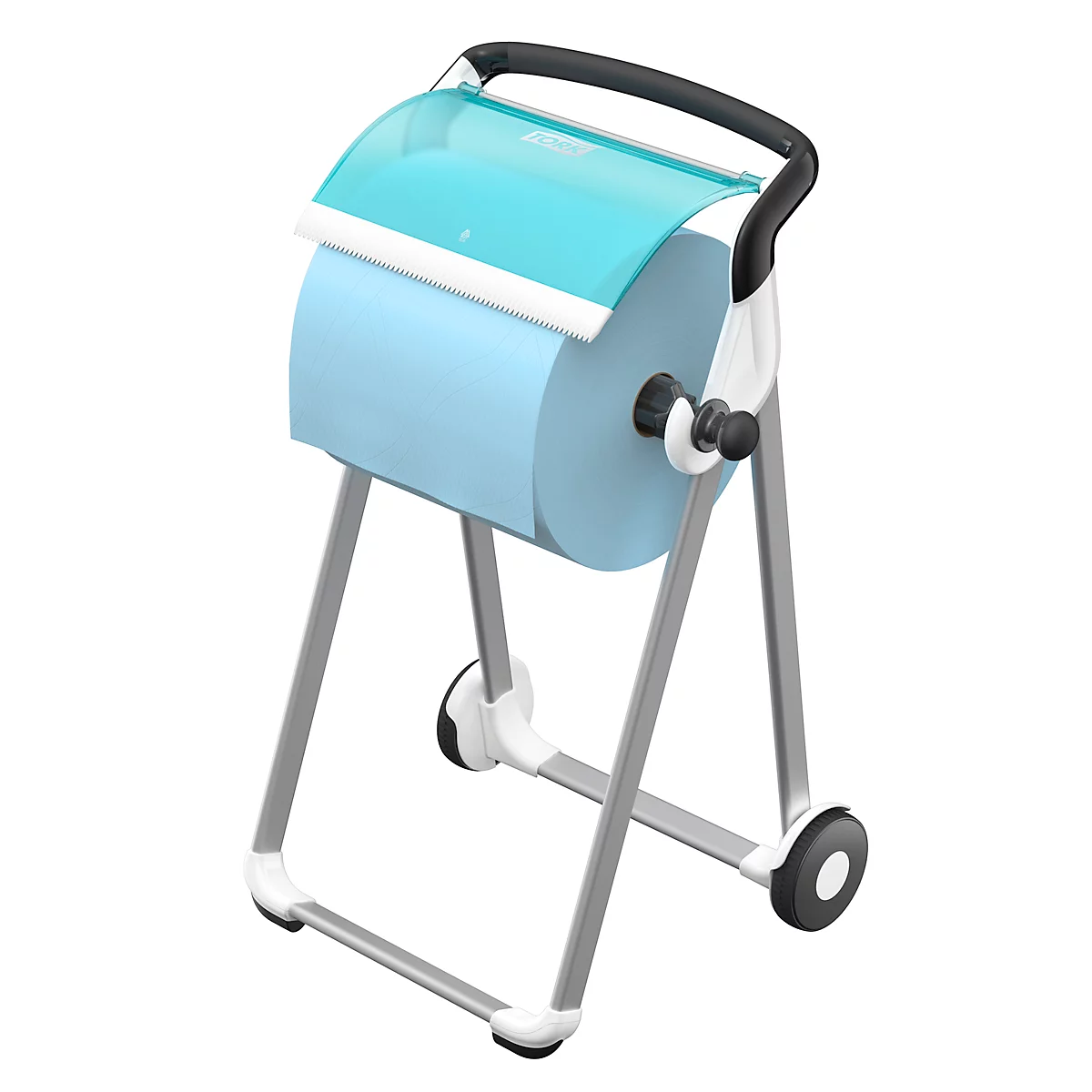 Vloerstandaard + 1 rol, gratis turquoise/wit