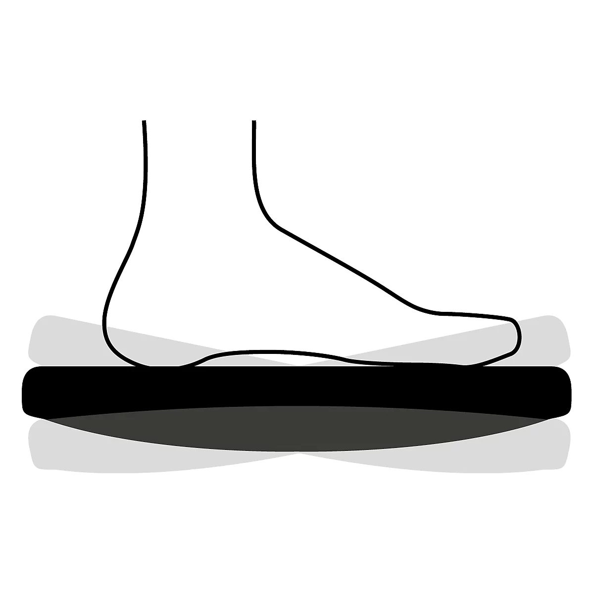 Voetsteun Unilux Updown, ergonomisch, kantelbaar, antislipbekleding, L 430 x B 337 x H 135/90 mm, PP & silicone, zwart