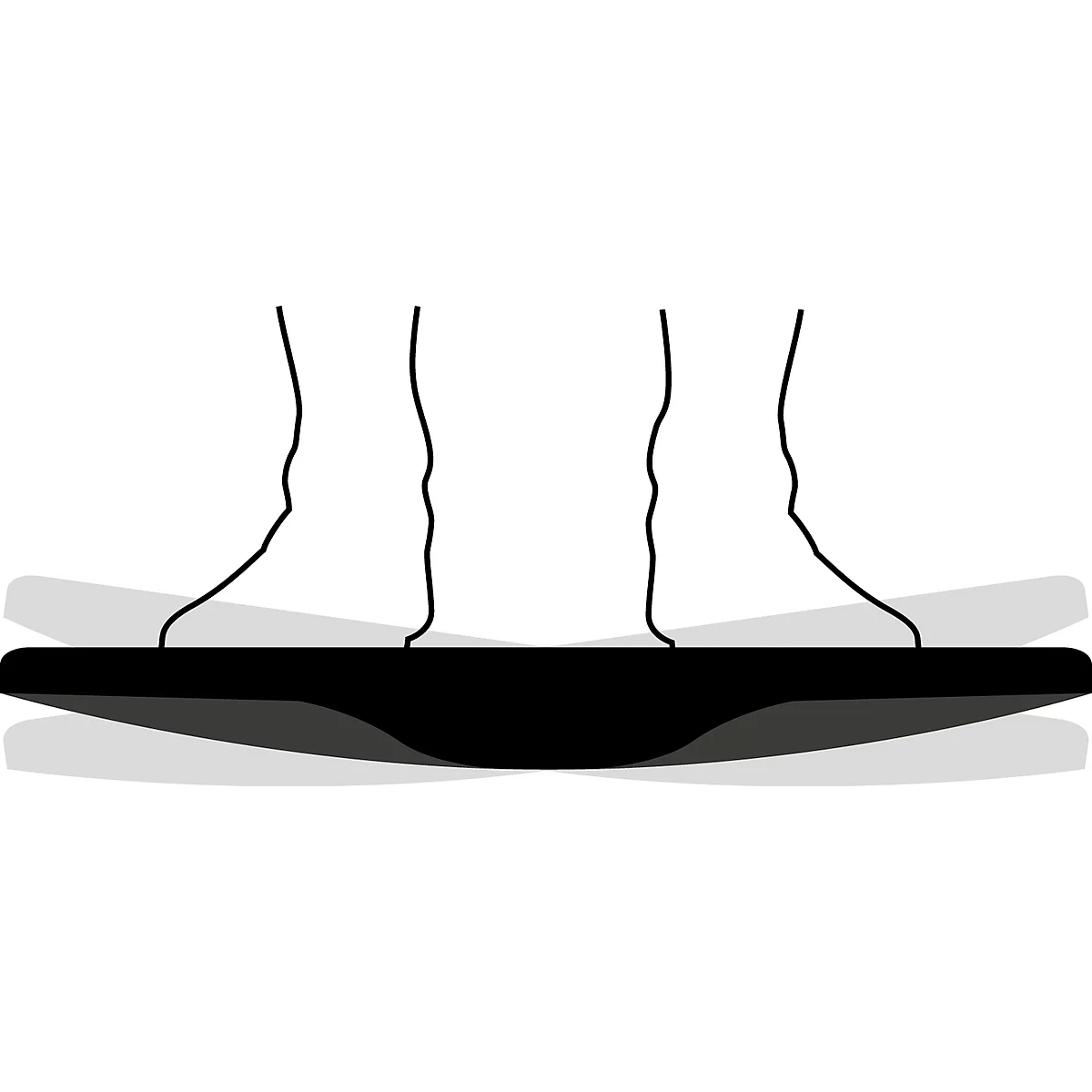 Voetsteun UPDOWN - ergonomisch - kantelbaar - zwart