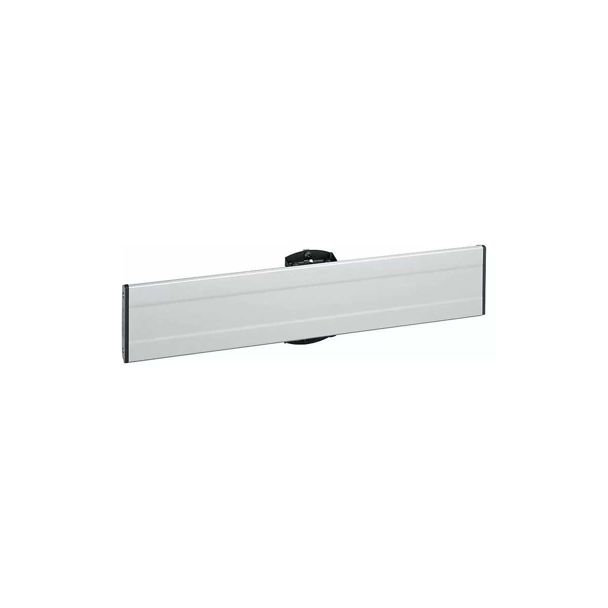 Ein langes, silbernes Metallteil mit schwarzem Halter. Es liegt vor weißem Hintergrund.