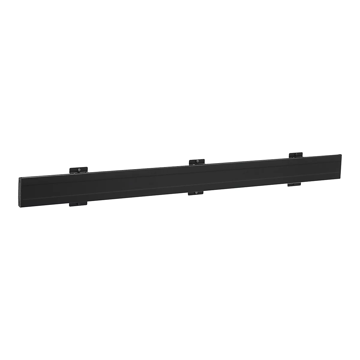 Längliches, schwarzes Bauteil. Mehrere Montagevorrichtungen sind angebracht.