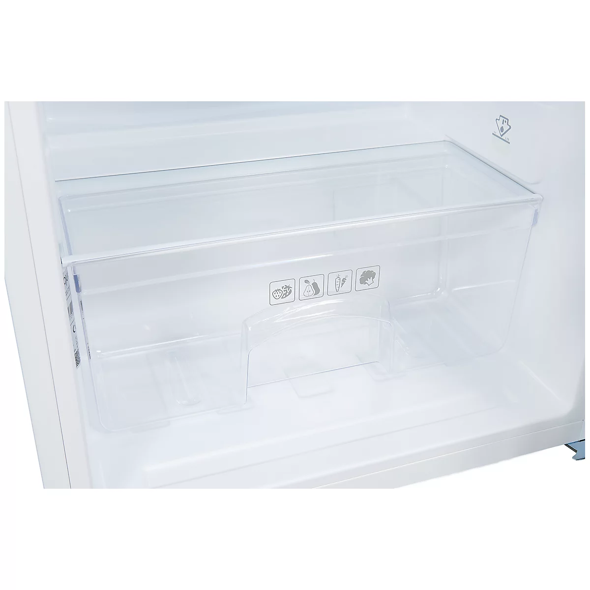 Vollraumkühlschrank exquisit KS16-4-E-040E, 100 W, 109 l, 40 dB, 2 Fächer/1 Kühlfach/1 Frischefach/3 Türfächer, B 550 x T 570 x H 855 mm, weiß