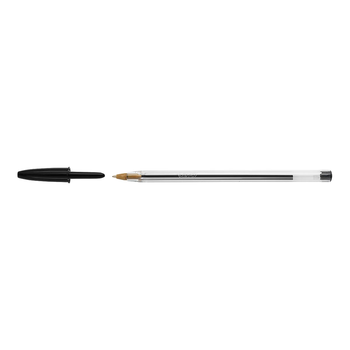 Voordeelpak balpennen met dop BIC® Cristal® Original, 0,4 mm, zwart, 100 stuks
